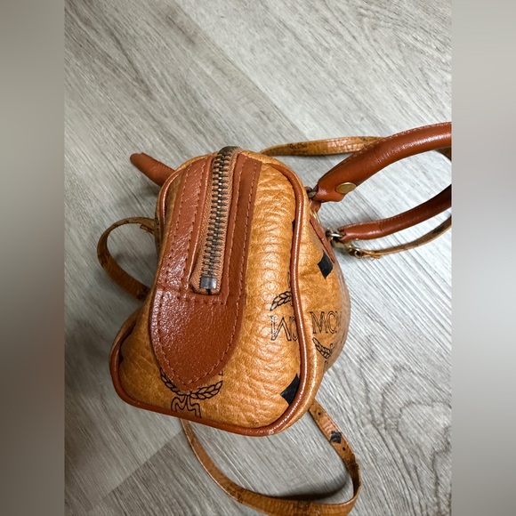 MCM Cognac Mini Bag with Gold Accents - Picture 7 of 13